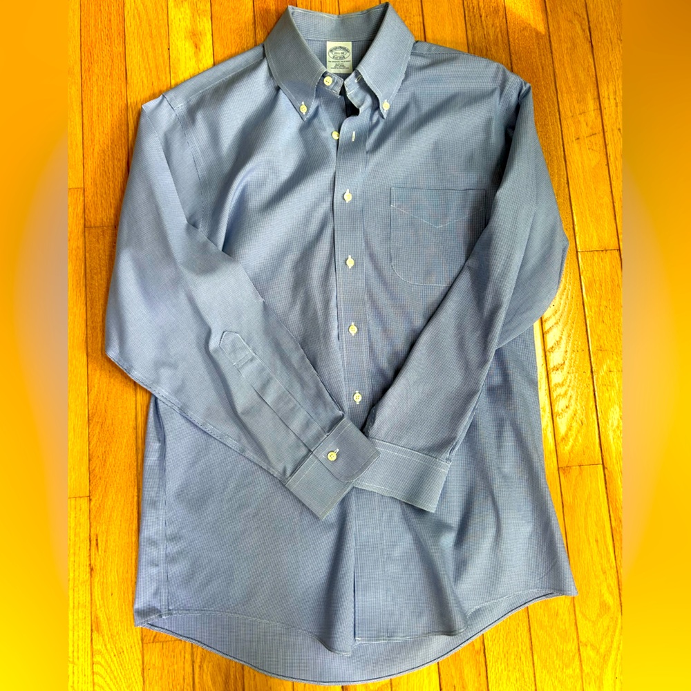 Brooks Brothers Men’s Non Iron Button Front Long Sleeve Shirt 15 1/2-32 SLIM FIT